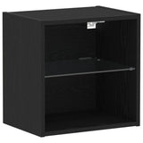 TV Cabinet Set 2 pcs Black Oak Engineered Wood 863103