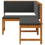Garden Corner Bench Brown 140 x 100 x 91cm Solid Acacia wood 4107150