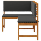 Garden Corner Bench Brown 140 x 100 x 91cm Solid Acacia wood 4107150