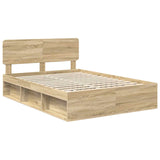 Bed Frame with Headboard Sonoma 140 x 200 cm Solid Pine Wood 3412071