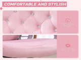 Velvet-Feel Work Chair, with Diamante Back - Pink T3398P342260
