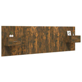 ZNTS Bed Headboard with Cabinets Smoked Oak Engineered Wood 3115705