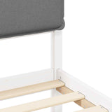 Bed Frame with Upholstered Headboard Light Grey 135 x 190 cm 877853