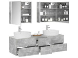 Bathroom Furniture Set 5 pcs Concrete Grey 3406930