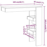 Wall Bar Table White 102x45x103.5 cm Engineered Wood 811781
