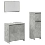 3 Piece Bathroom Furniture Set Concrete Grey Engineered Wood 3324852