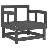 Garden Chairs 2 pcs Grey Solid Wood Pine 825389