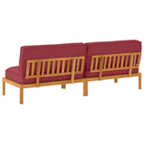 Sofa Set Plain Wine Red 240 x 80 x 69 cm Solid Acacia Wood 3418222