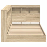 Bookcase Bed Sonoma oak 100 x 200 cm Engineered wood 3335715
