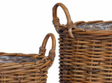 Planter Basket with Storage 2 pcs Brown 42020958