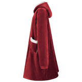 Blanket Hoodie Bordeaux Red L Fleece and Flannel 42017210