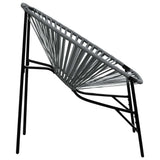 Garden Chair Set 3 pcs Black and Light Grey Poly Rattan 4009294