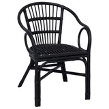 Stacking Chair Black 58 x 60 x 81 cm Rattan 42033215