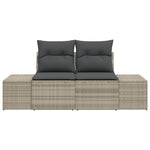 Garden Sofa Grey 123 x 62 x 69cm Poly Rattan 42006807