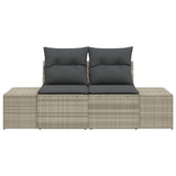 Garden Sofa Grey 123 x 62 x 69cm Poly Rattan 42006807