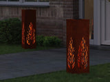 Solar LED Pathway Light 2 pcs Rusty Weathering Steel 879806