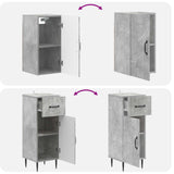 3 Piece Bathroom Cabinet Set HAARLEM Concrete Grey 3417777
