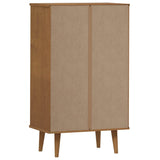 Shoe Cabinet MOLDE Brown 59.5x35x103 cm Solid Wood Pine 4013411