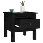 ZNTS Side Tables 2 pcs Black 40x40x39 cm Solid Wood Pine 813793