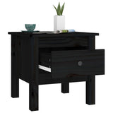 ZNTS Side Tables 2 pcs Black 40x40x39 cm Solid Wood Pine 813793