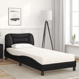 Bed with Mattress "Hvar" Black 90x190 cm Single Faux Leather 3208752