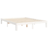 Bed Frame without Mattress White 140x200 cm Solid Wood Pine 3193727