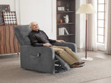 Electric Riser Recliner Chair for Elderly, Dark Grey Fabric Lift & Recline Armchair with Adjustable 02012291