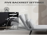 4-in-1 Velvet-Feel Double Sofa Bed, with Pillows - Light Grey T3398P328347