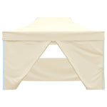 Professional Folding Party Tent with 4 Sidewalls 3x4 m Steel Cream 48894