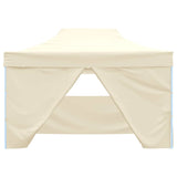 Professional Folding Party Tent with 4 Sidewalls 3x4 m Steel Cream 48894