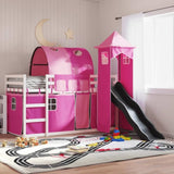 Bunk Bed without Mattress with Slide and Curtains Pink 90x190 cm Single 3284184