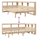 Bookcase Bed without Mattress 120x200 cm Solid Wood Pine 3324320
