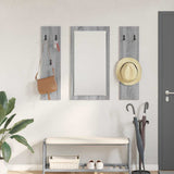 Wall-Mounted Coat Rack with Mirror Grey Sonoma 96 x 1.5 x 90 cm 874536