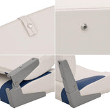 Foldable Boat Seat 1 Set Blue and White 41x36x48 cm 3284284