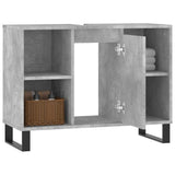 Bathroom Cabinet Concrete Grey 80x33x60 cm Engineered Wood 831640