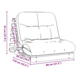 Futon Sofa Bed with Mattress White 80x206x11 cm Solid Wood Pine 846757
