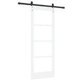Sliding Door ORKDAL White 78 x 202 cm Solid Pine Wood and Glass 3331936