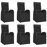 7 Piece Garden Dining Set Black Poly Rattan&Solid Wood Acacia 3157638