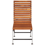 Sun Lounger with Steel Legs Solid Acacia Wood 44394