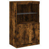 Sideboards with LED Lights 3 pcs Smoked Oak Engineered Wood 3209111