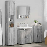 Bathroom Furniture Set with Drawer with Door 4 pcs Grey Sonoma 3392979