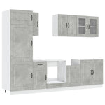 ZNTS 8 Piece Kitchen Cabinet Set Kalmar Concrete Grey Engineered Wood 3314795