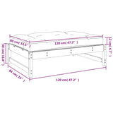 Garden Footstool Brown Impregnated pine wood 120x84x30 cm Modular 825743