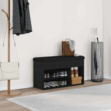 Shoe Bench with Shelf Black 80 x 30 x 45 cm Engineered wood 862989