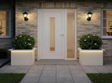 Garden Planter with LED 2 pcs White 30 x 40 x 30 cm Steel 8008073