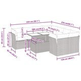 9 Piece Garden Sofa Set with Cushions Grey Poly Rattan Acacia 3326132