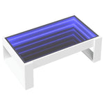 ZNTS Coffee Table with Infinity LED White 90x53x30 cm 847637