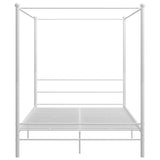 Bed Frame with Canopy without Mattress White 160x200 cm Metal 325064