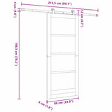 Sliding Door ORKDAL Brown 86 x 198.5 cm Solid Pine Wood 3333482