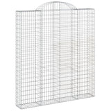 Arched Gabion Baskets 3 pcs 200x30x220/240 cm Galvanised Iron 3146237